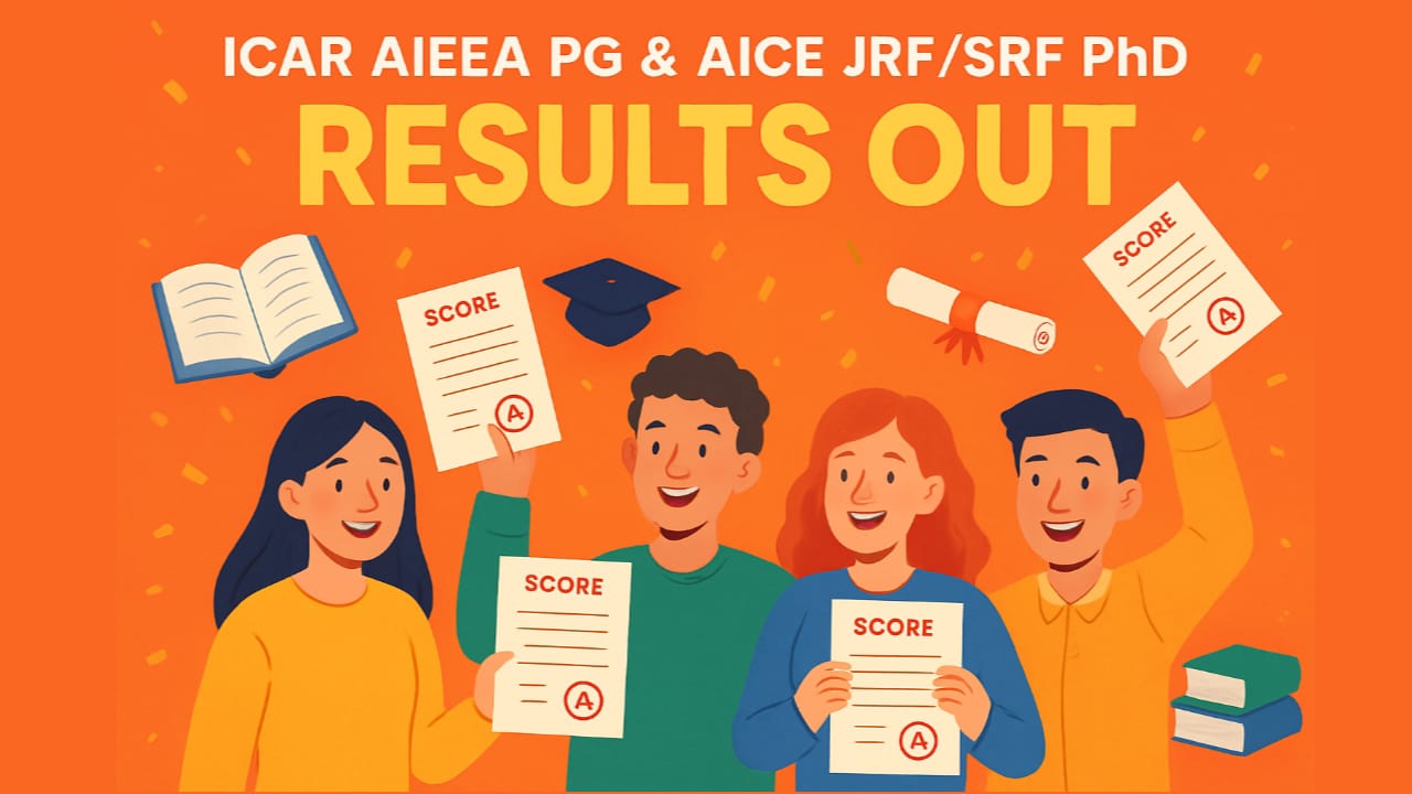 ICAR AIEEA PG and AICE JRF/SRF PhD Results 2025