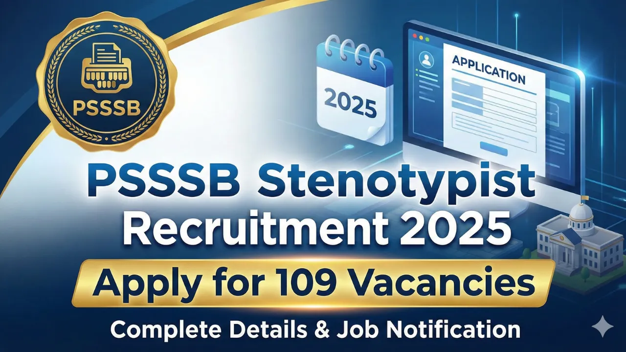 PSSSB Stenotypist Recruitment 2025 Apply Online